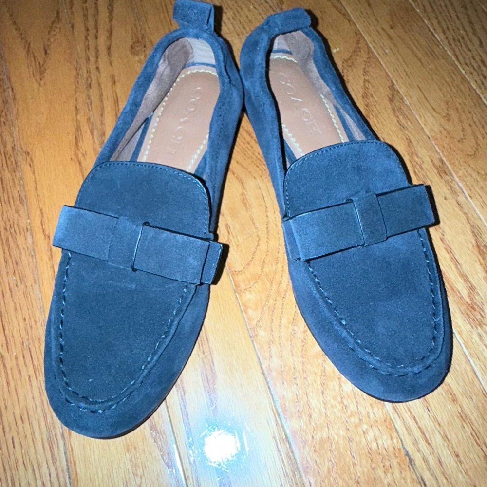 COACH black suede loafers - 7